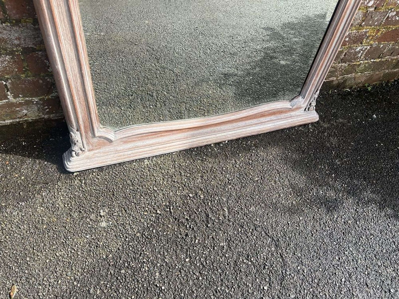 A Superb Large Antique French 19th C Carved Wood Painted Mirror. photo Home Decor