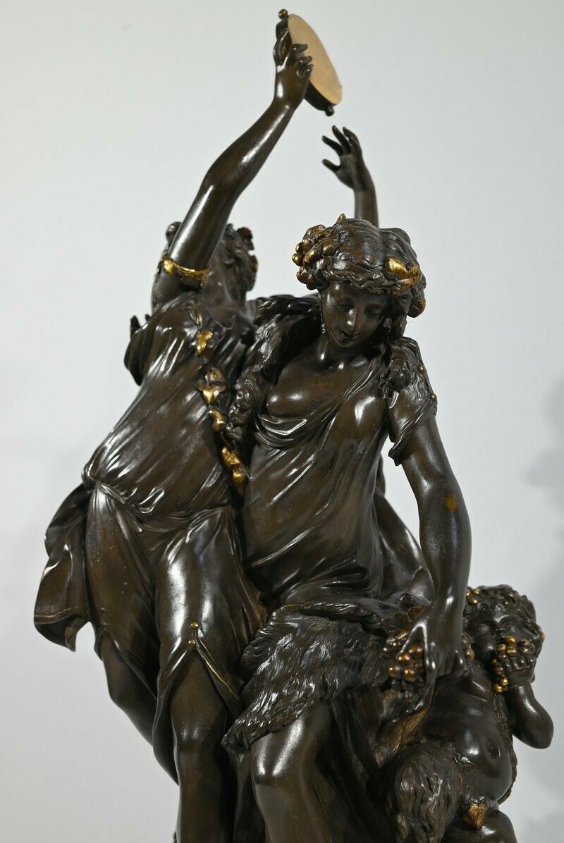 Bronze "Bacchanal", After Clodion   2nd Part Of The 19th Century photo vintage