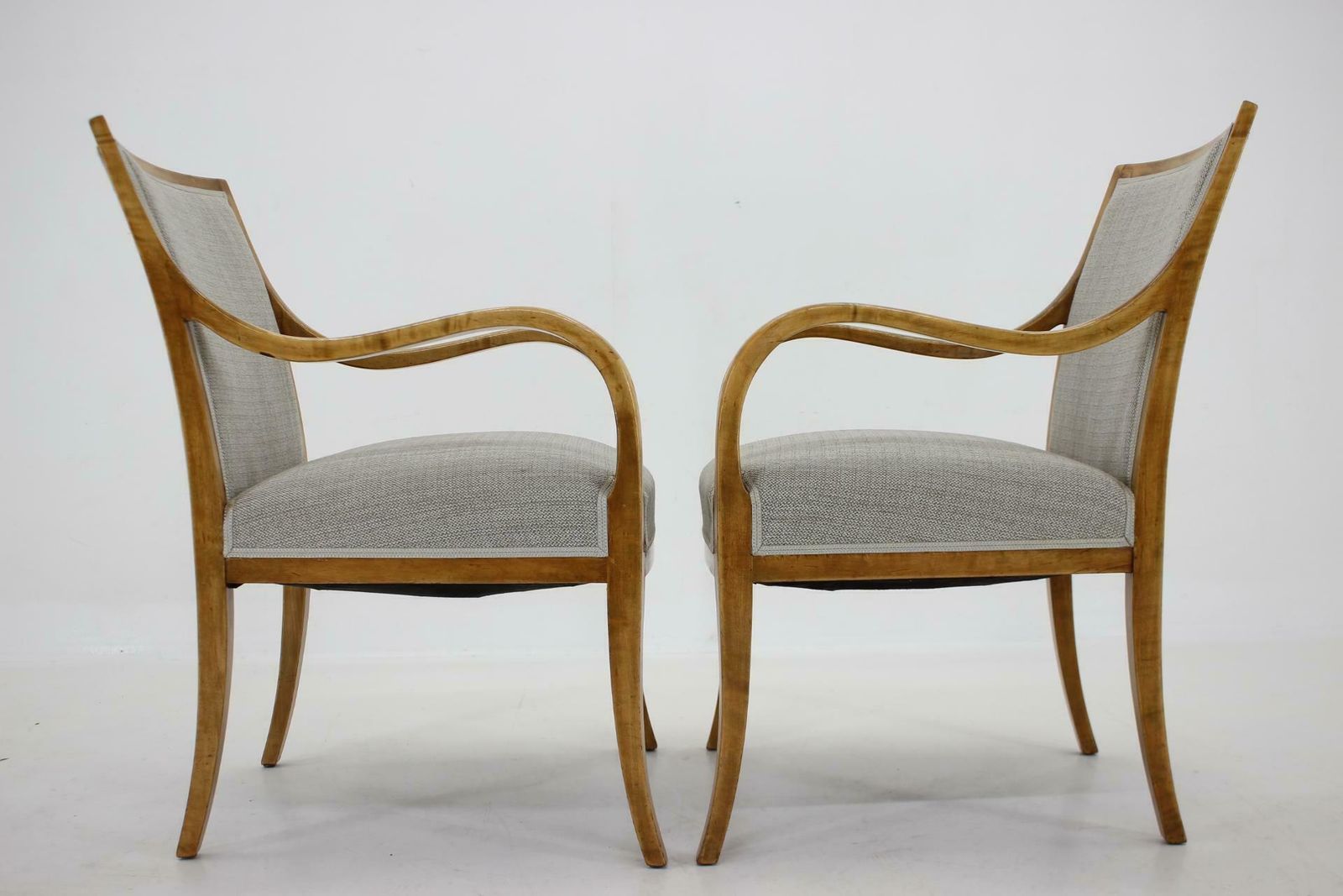 1950s Pair Of Frits Henningsen Armchairs In Birch Wood ,Denmark photo furniture