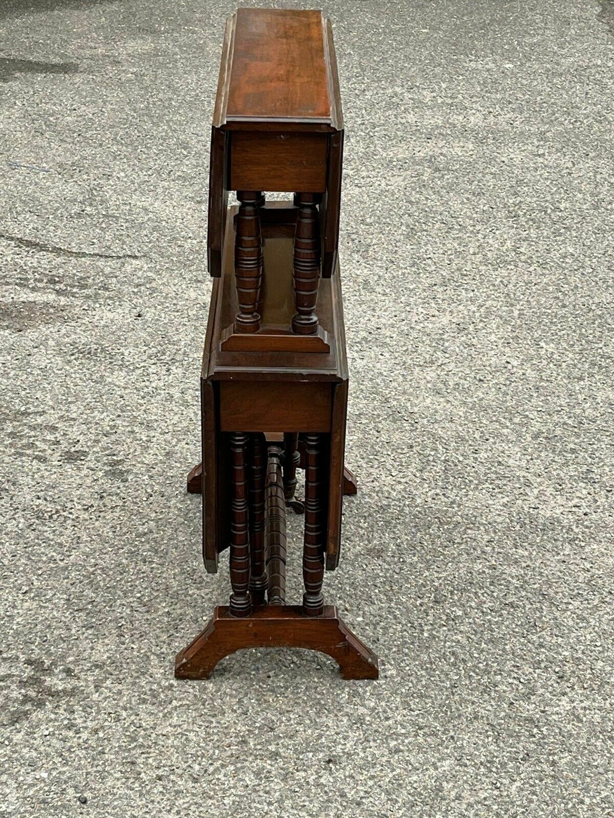 Victorian Mahogany 2 Tier Folding Sutherland Afternoon Tea Table photo vinterior
