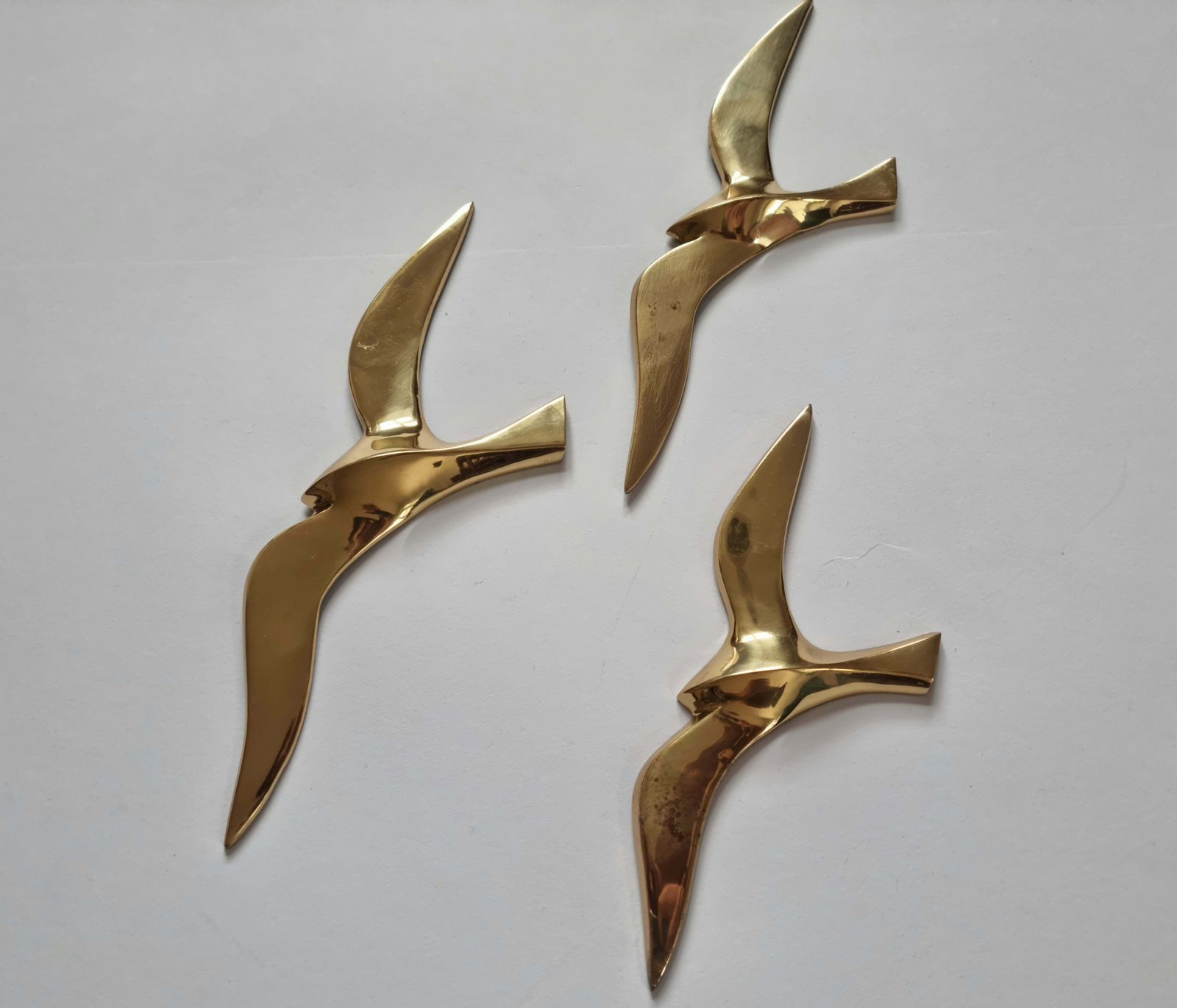 photo furniture Set Of Three Wall Brass Decor Sculptures Of Seagulls, Austria, 1960s