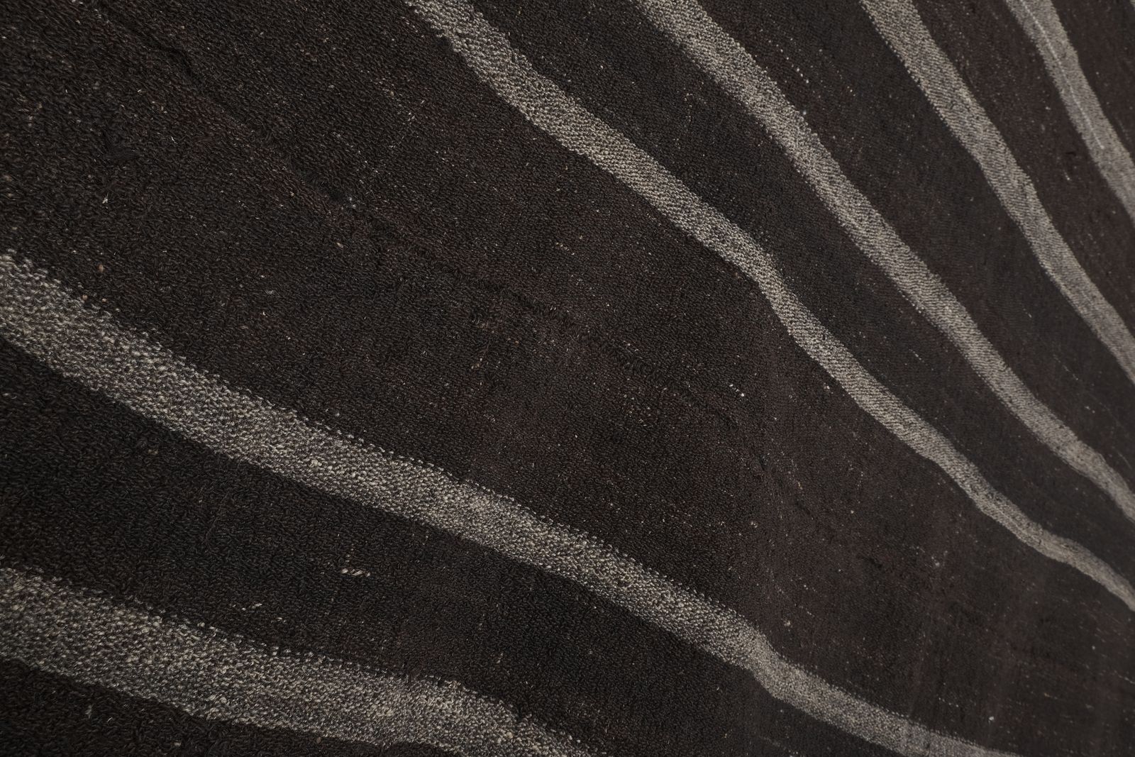 Textiles Vintage Striped Goat Hair Kilim Rug 7'4'' X 7'8'' photo
