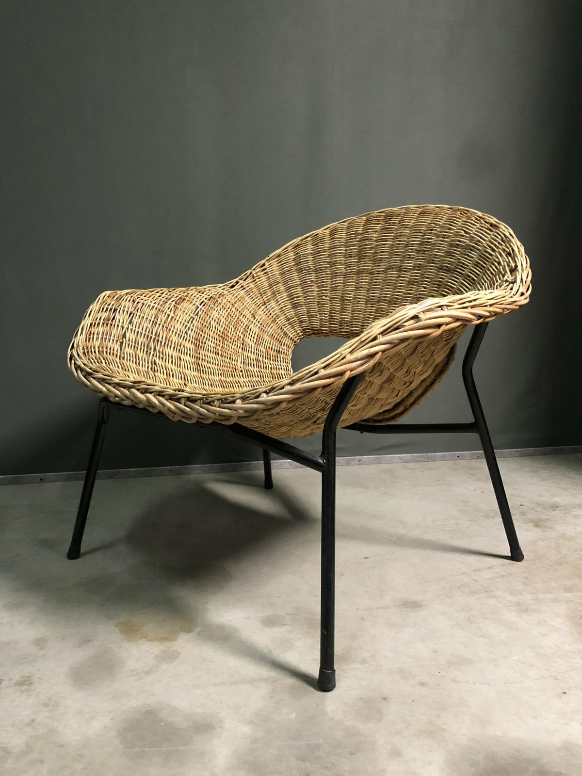 1960's Rattan Lounge Chair   Dutch.