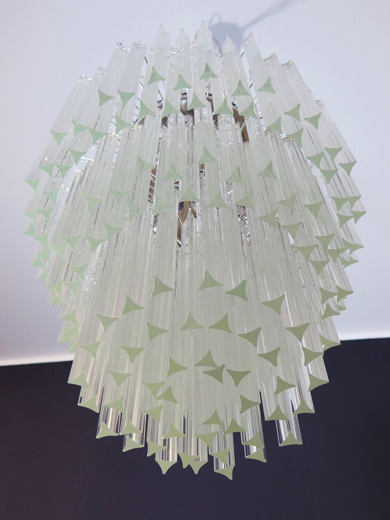 Huge Murano Chandelier Trasparent Triedri – 187 Prism   Mariangela Model photo buy