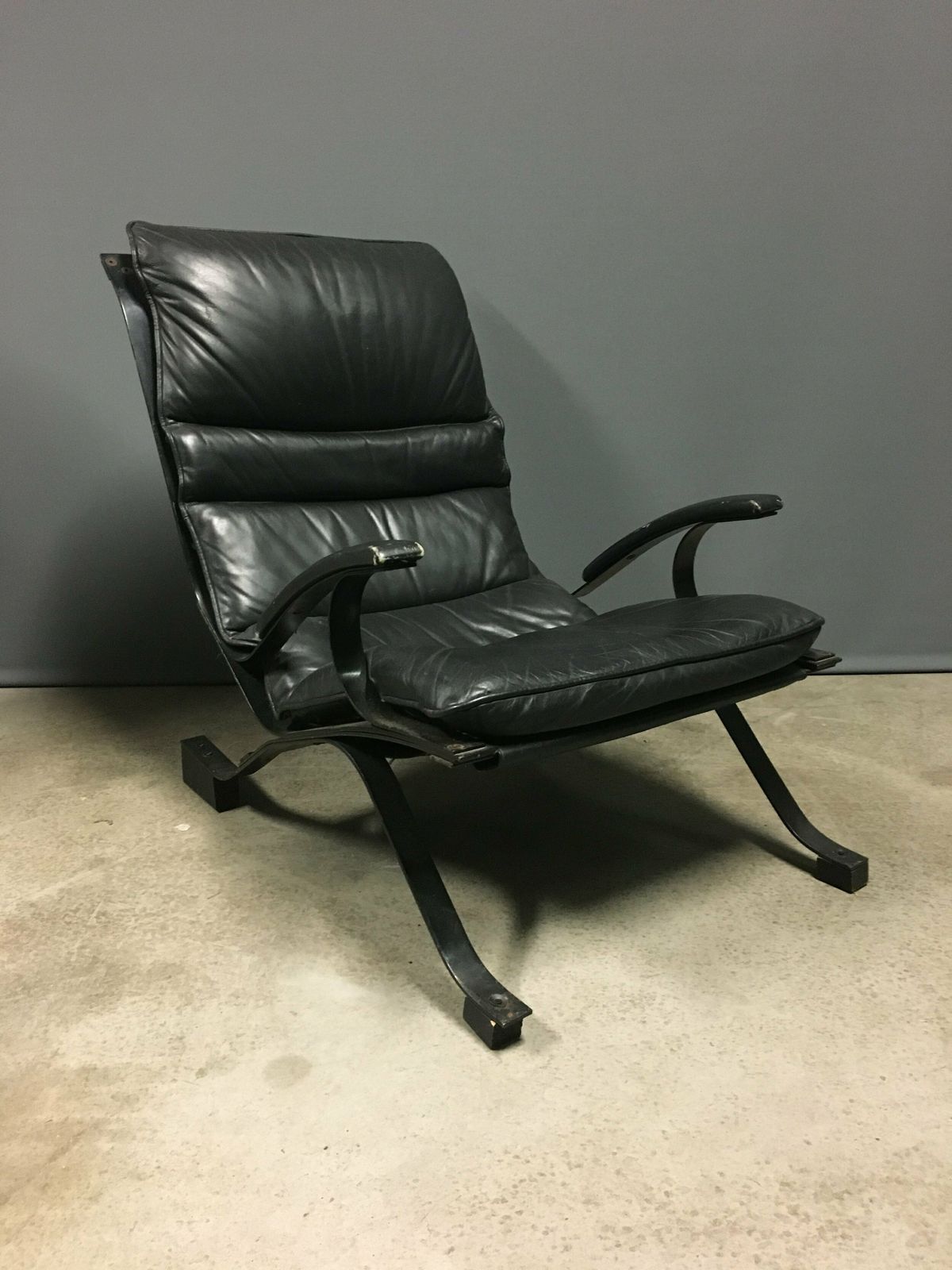 Pep Bonet Tuman Black Leatherette Lounge Chair For Levesta, Circa 1969 photo furniture