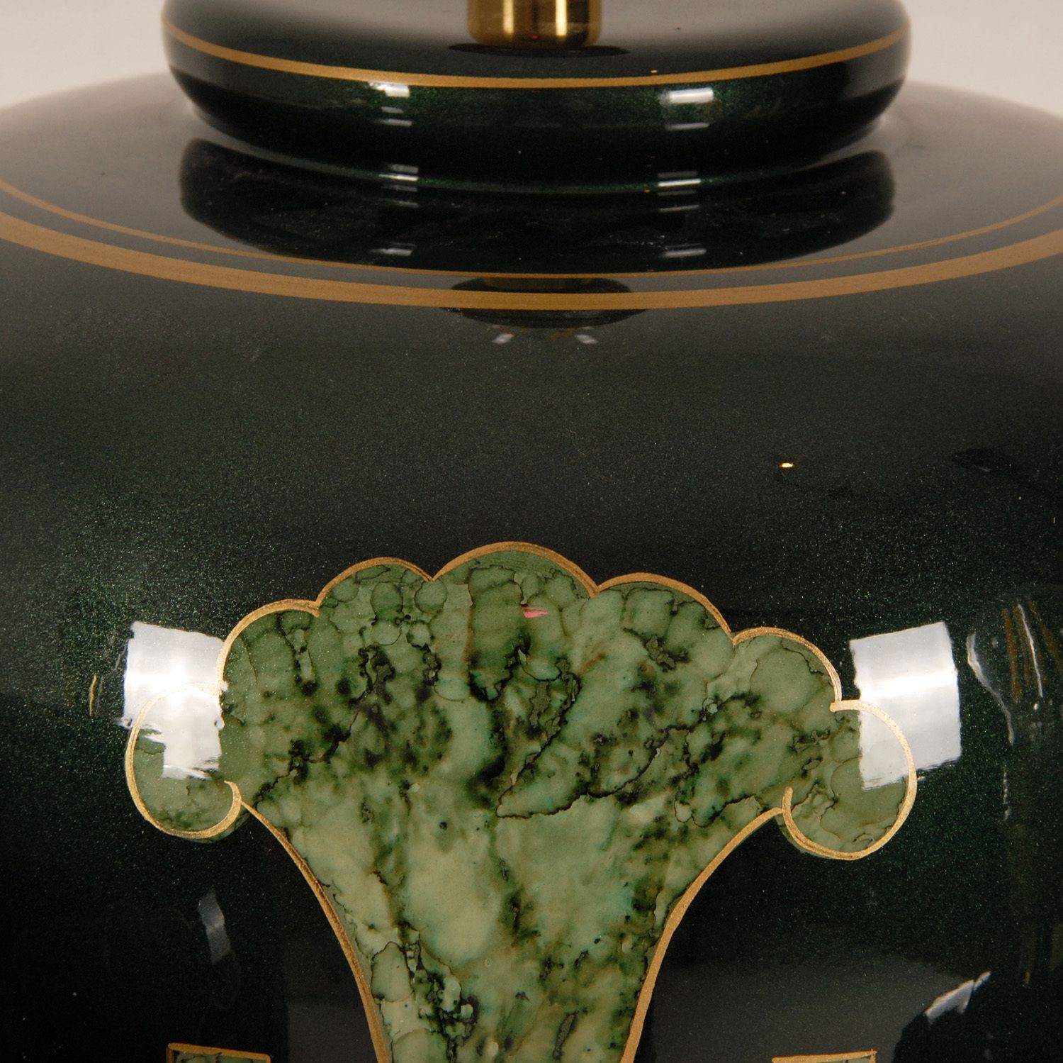 photo furniture Vintage French Ceramic Lamps Gold & Green Marbled  Porcelain Table Lamps, 1970s, Set Of 3