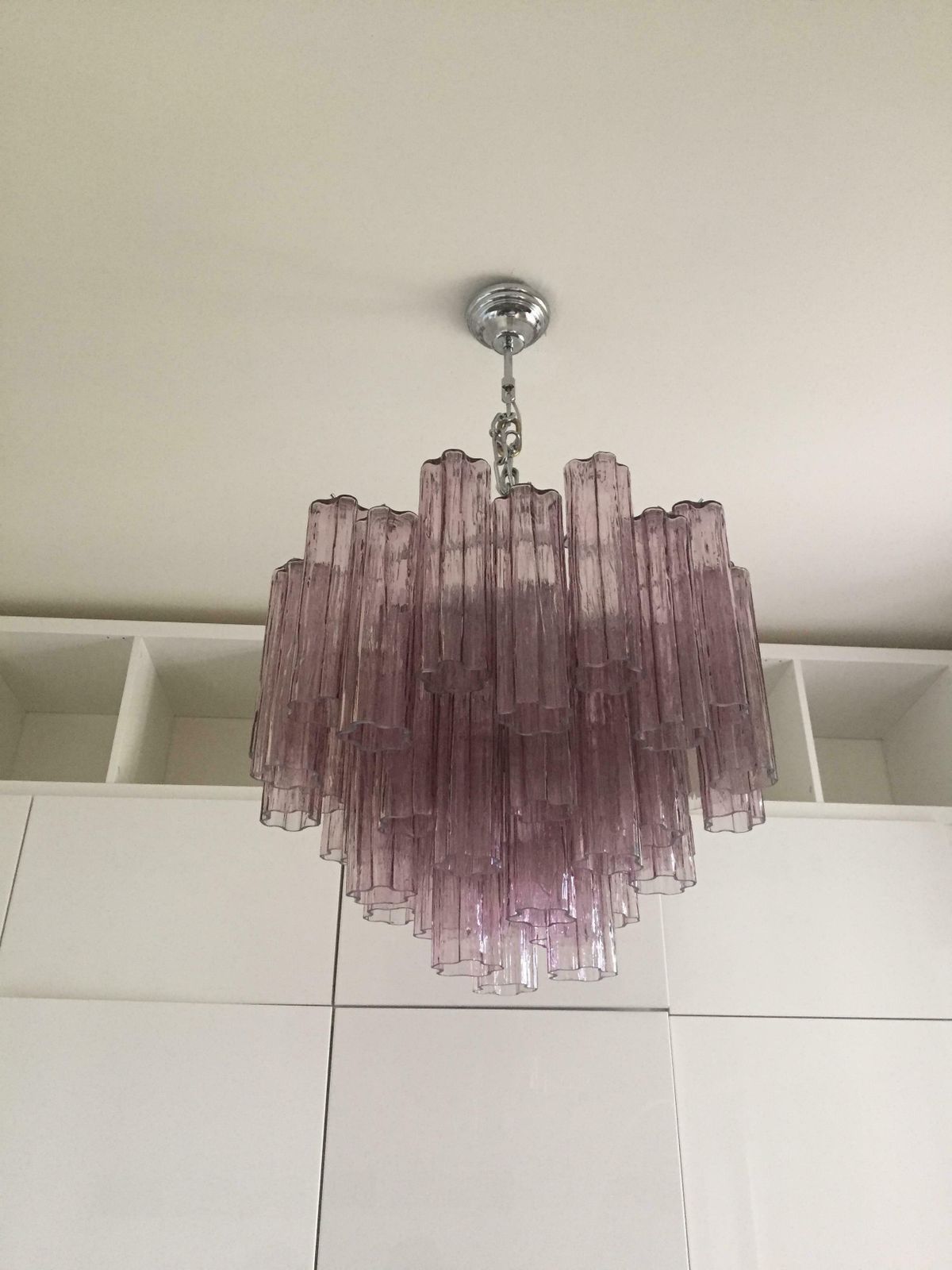 Impressive Murano Glass Sputnik Chandelier Like Mazzega Zuccheri Venini Barovier Style Light Fucsia photo for sale