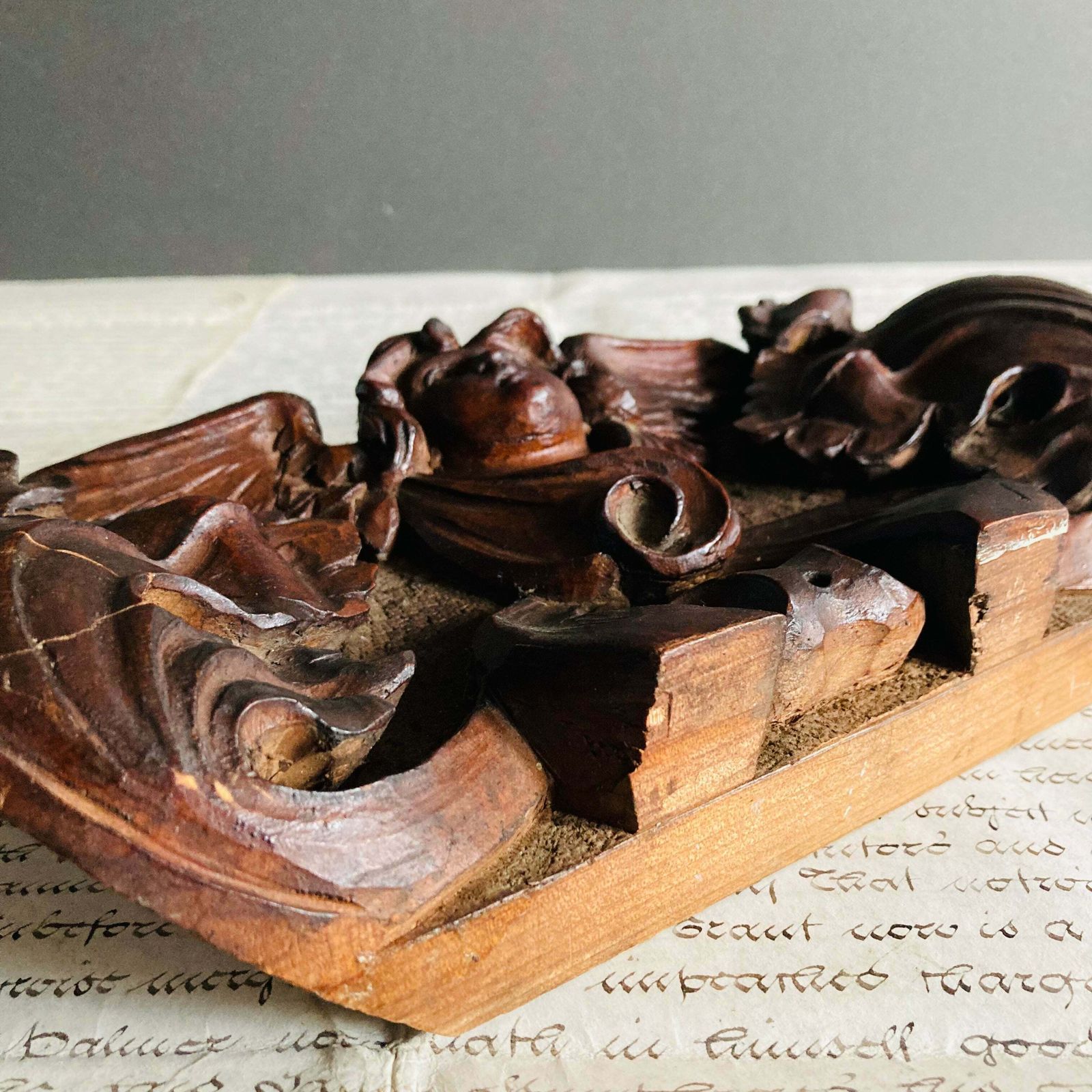 photo buy Antique Decorative Carved Wooden Segment