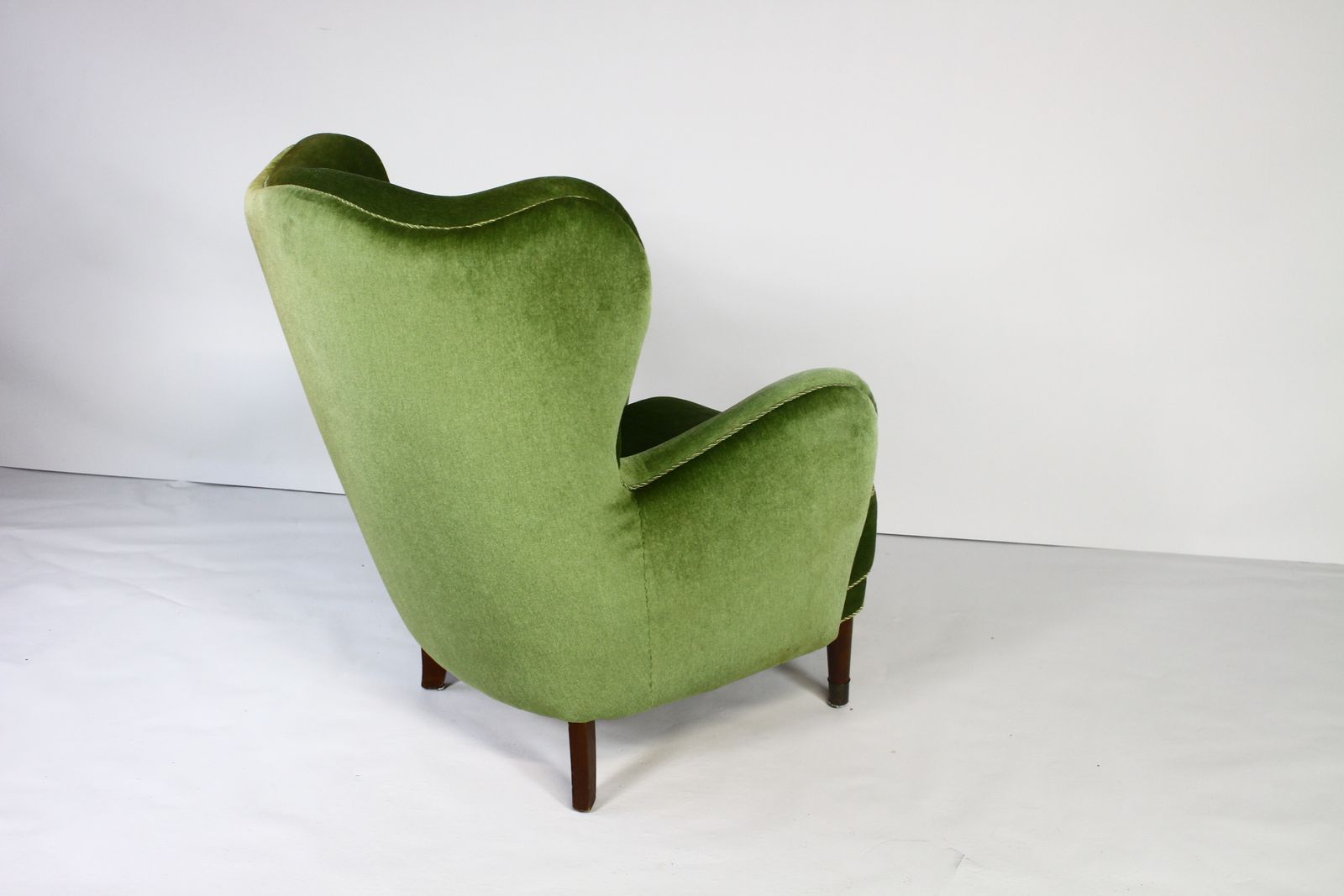 photo buy 1950s Danish Green Velvet Armchair
