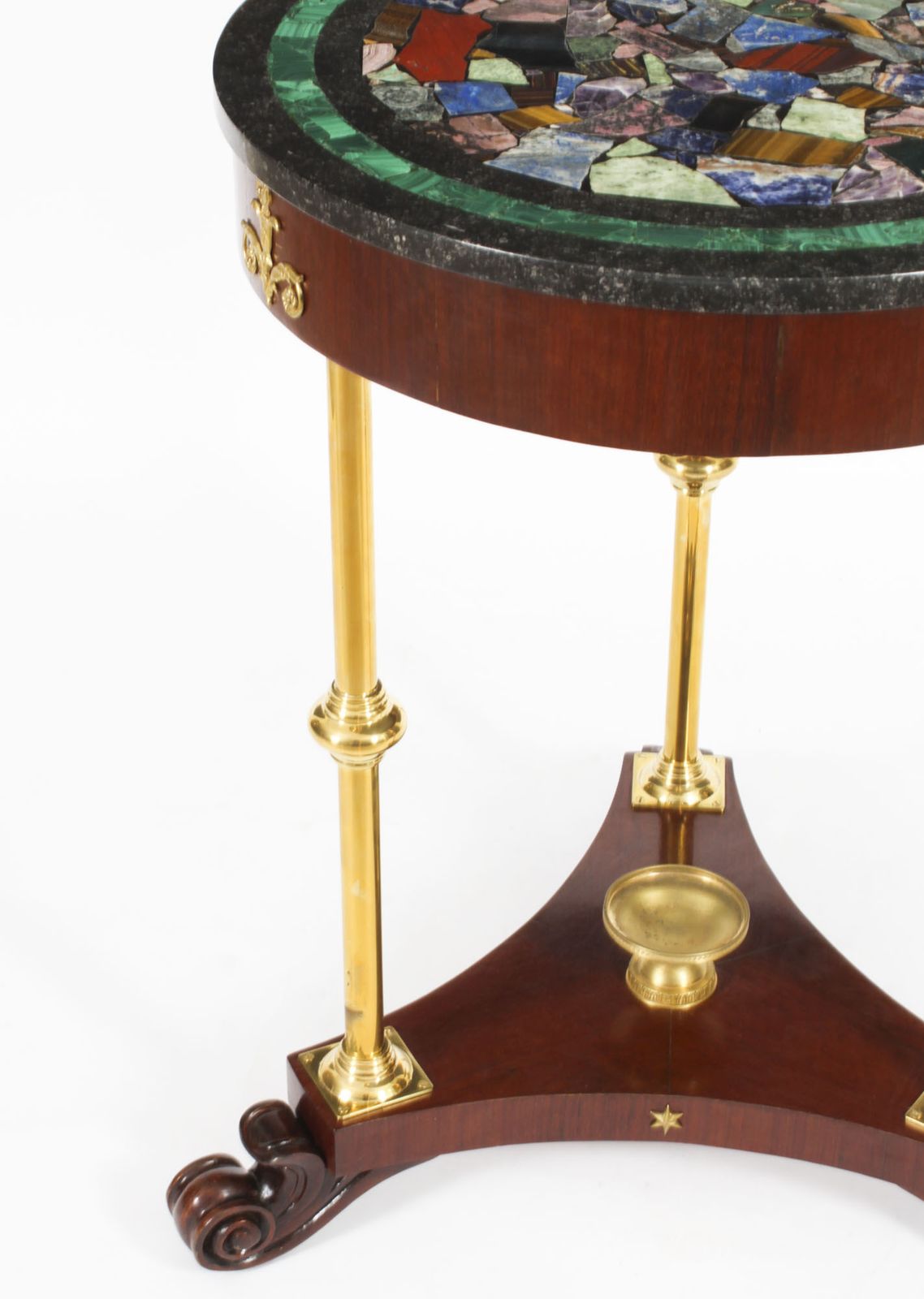 Furniture Antique Italian Pietra Dura Occasional Table Early 20th Century photo