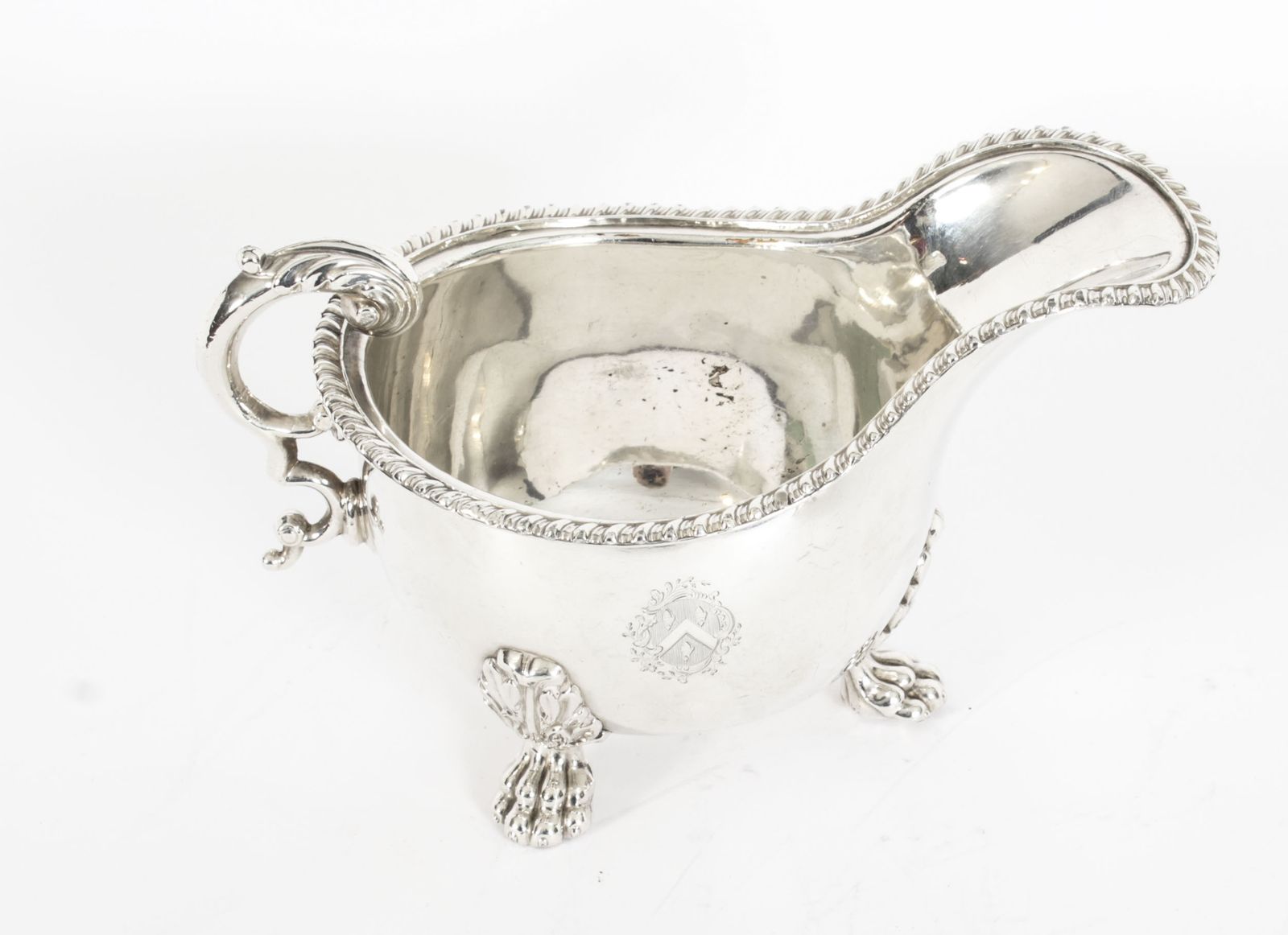 Antique Pair English Old Sheffield Silver Plated Sauce Boats 1830 19th Cent photo furniture