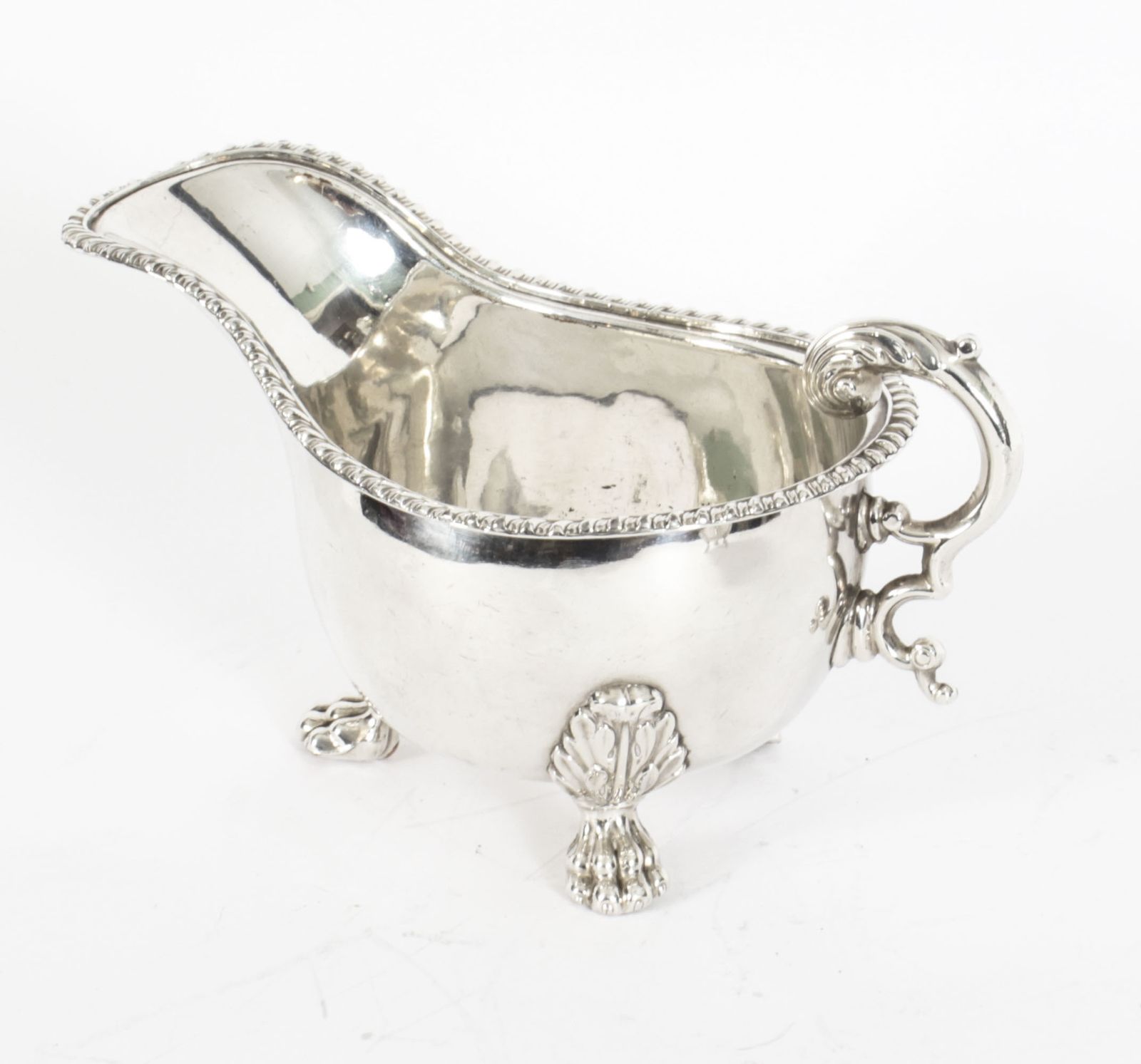 Antique Pair English Old Sheffield Silver Plated Sauce Boats 1830 19th Cent photo vintage