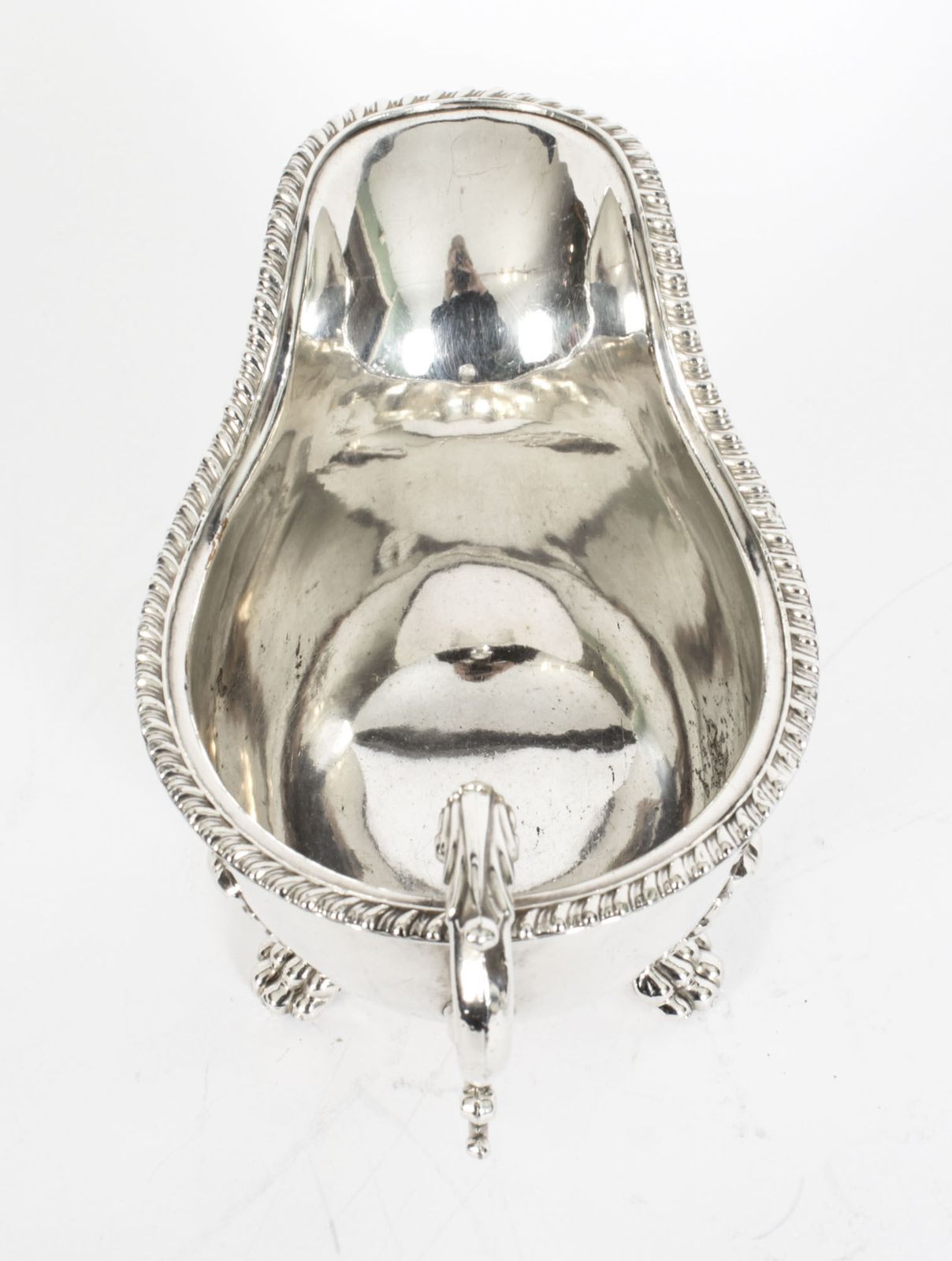 photo for sale Antique Pair English Old Sheffield Silver Plated Sauce Boats 1830 19th Cent