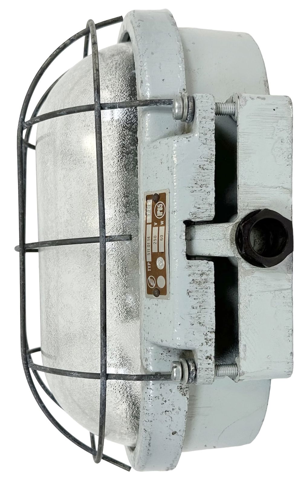 Industrial Cast Aluminium Wall Light With Frosted Glass From Elektrosvit, 1970s, 7x