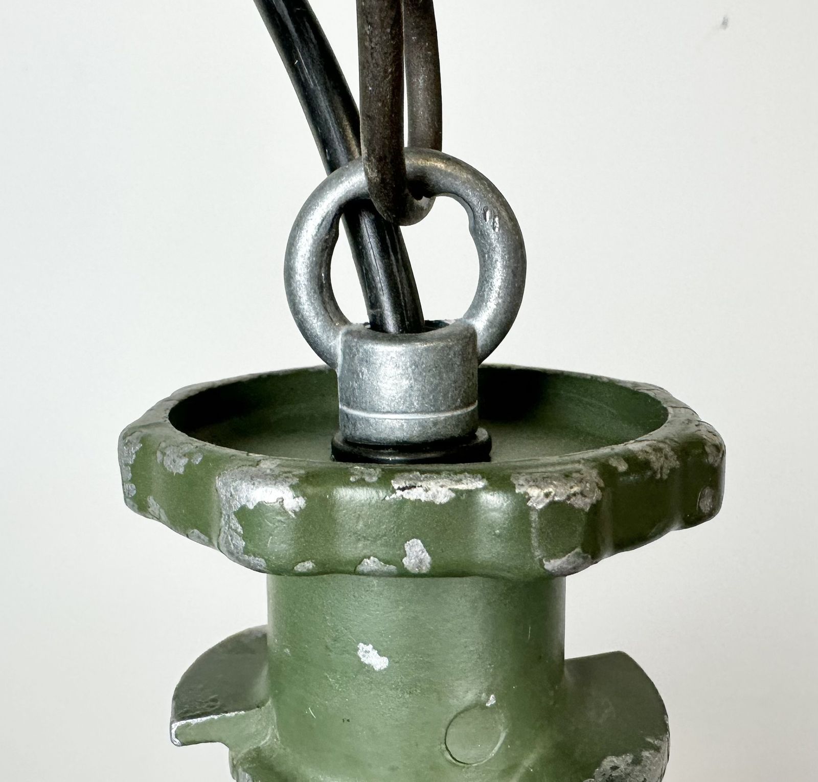 Lighting Industrial Green Enamel Pendant Lamp With Cast Aluminium Top, 1960 photo