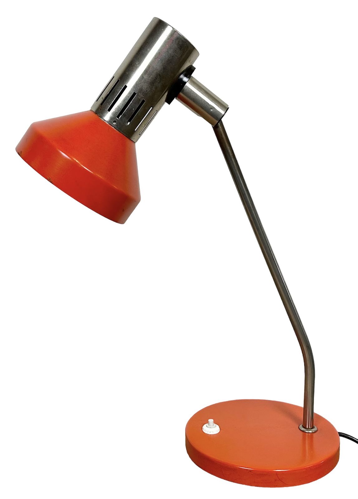 Vintage Orange East German Table Lamp From Aka Leuchten, 1970s