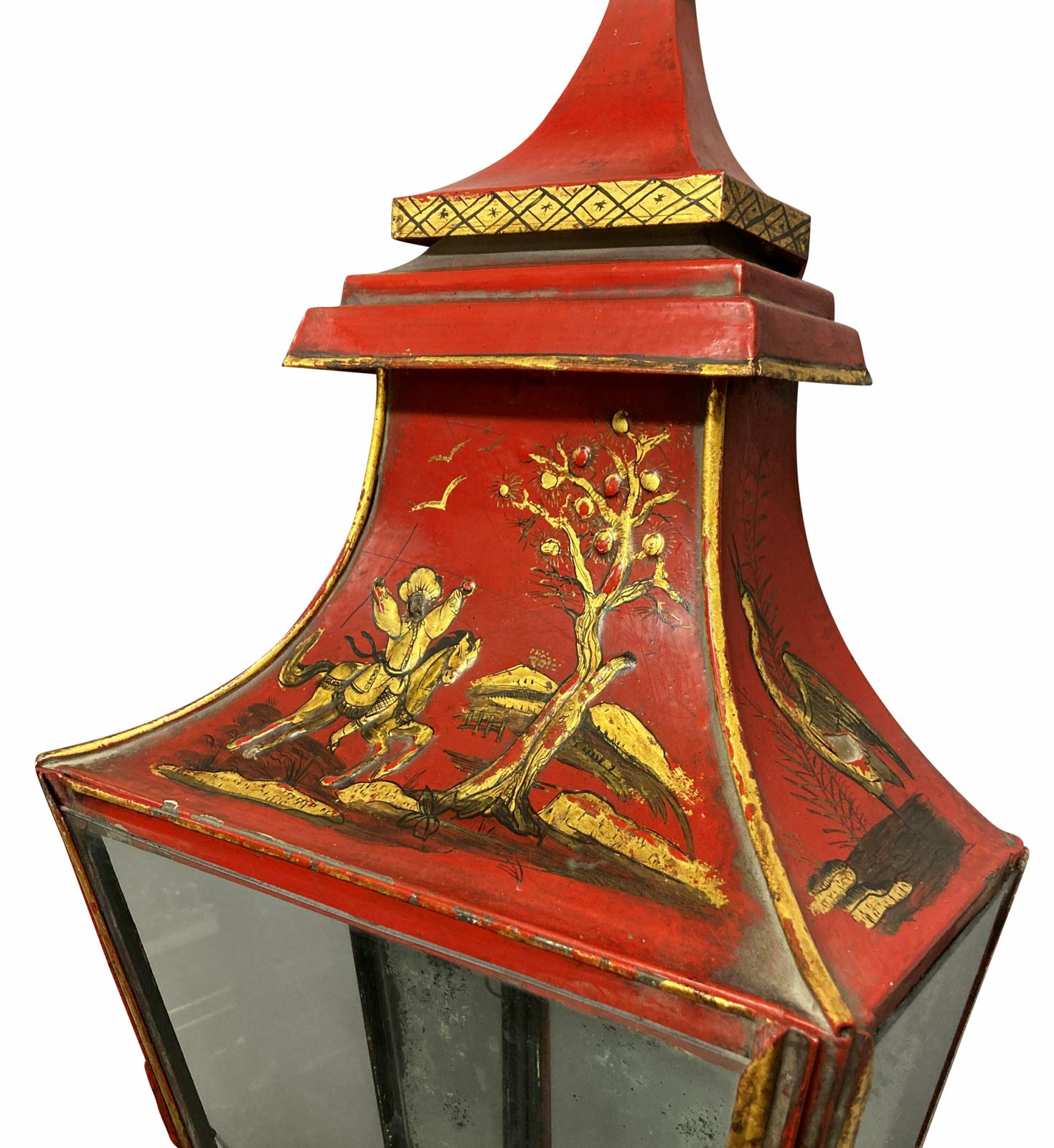 photo furniture An Impressive Pair Of Regency Style Scarlet Japanned Wall Lanterns