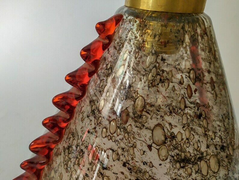 photo furniture Hourglass Vintage Desk Lamp Murano Glass Table Lamp Décor Morise Red Green Space Age 70s Pulegoso Italian Glass Design