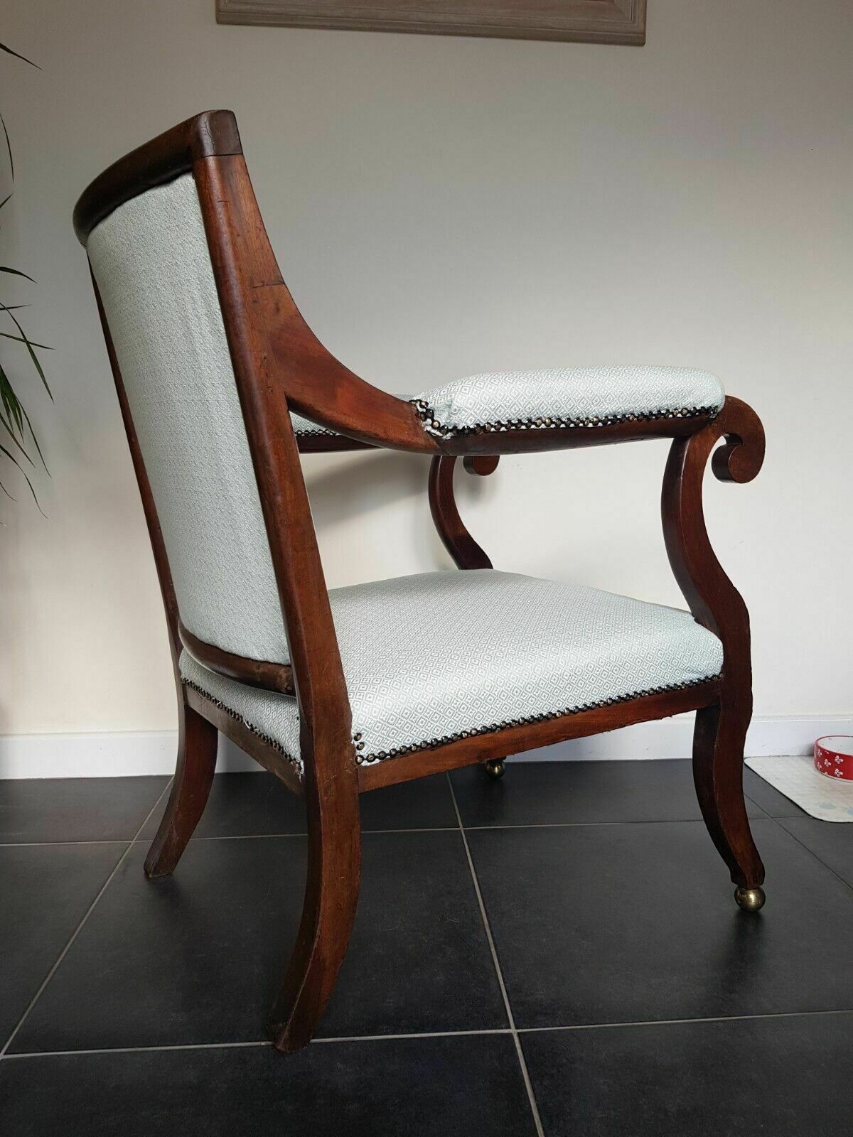Early Regency Reupholstered Country House Armchair Antique Circa 1830 photo vintage