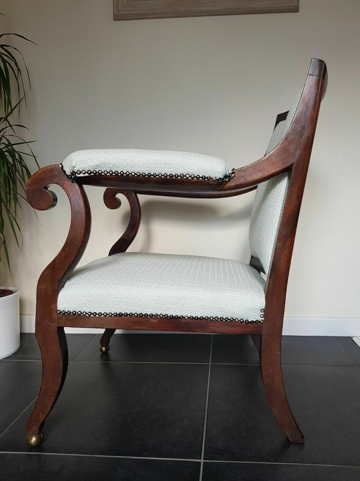 photo for sale Early Regency Reupholstered Country House Armchair Antique Circa 1830