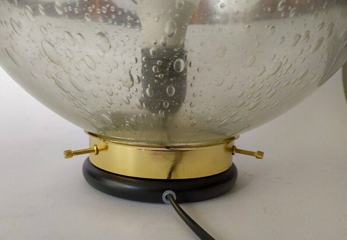 Wonderful Ball Light Vintage Table Lamp Design Space Age Glass By Murano Mazzega Brotto Nason Sugars Amber Bullicante Lamp photo Lighting