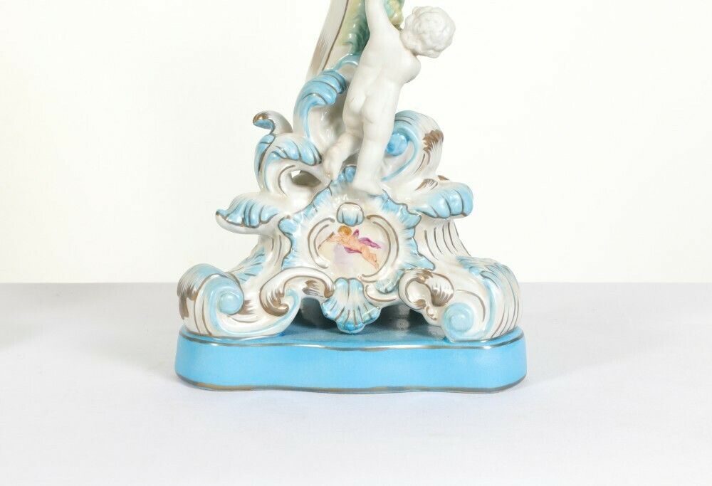 photo for sale Pair Sevres Candelabras Porcelain Bisque Cheight Erubs Candles