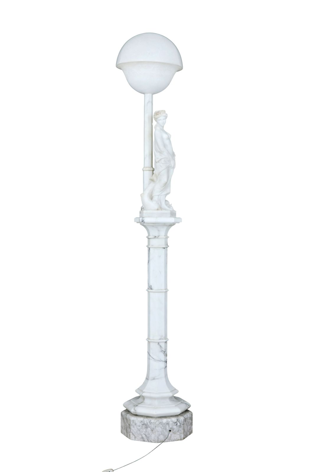 Early 20th Century Swedish Alabaster Figural Lamp photo furniture
