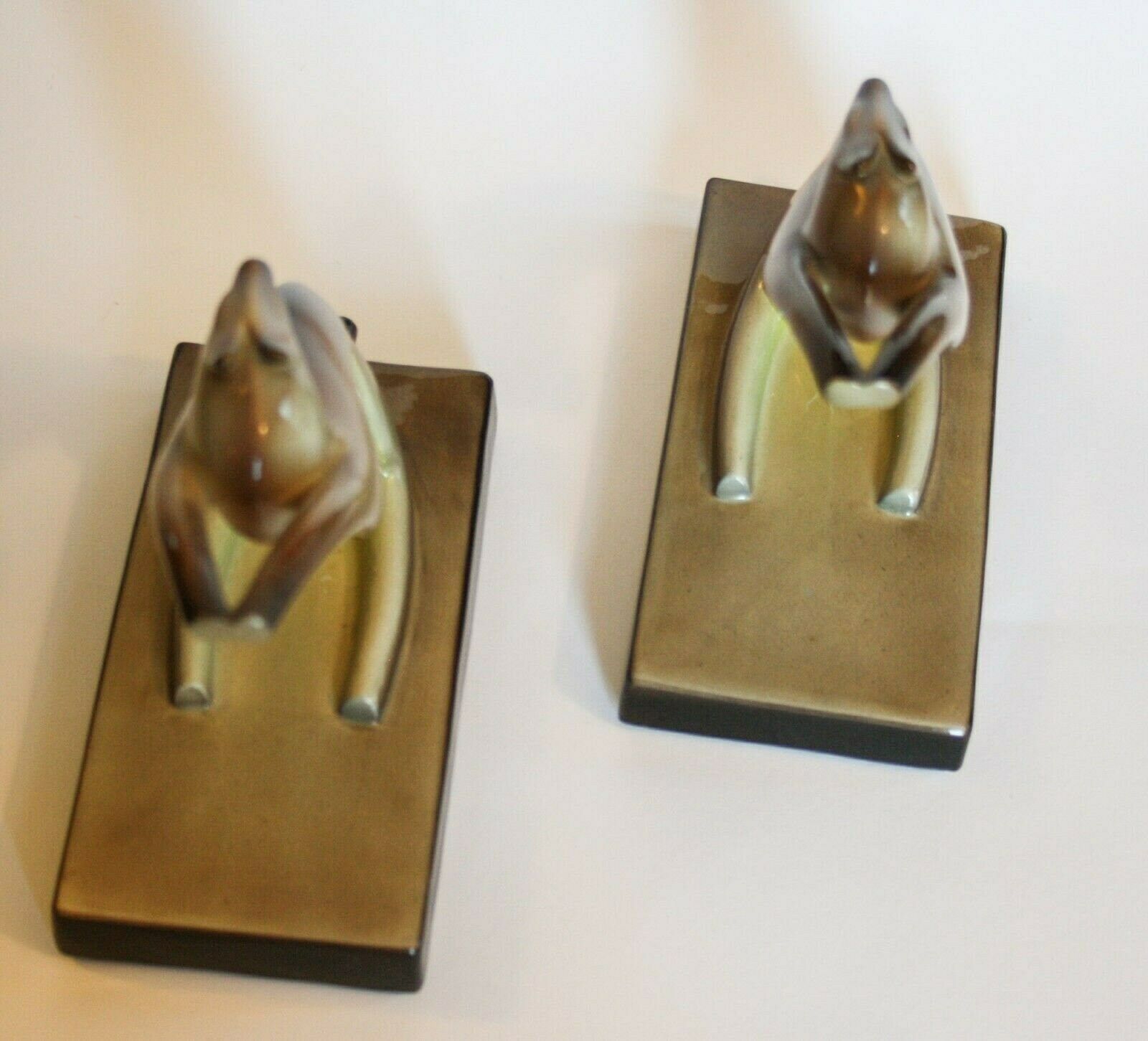 Tarcisio Tosin Bookends Pair Bookends Ceramic Greyhounds La Freccia 30s 1934 Art Deco photo buy