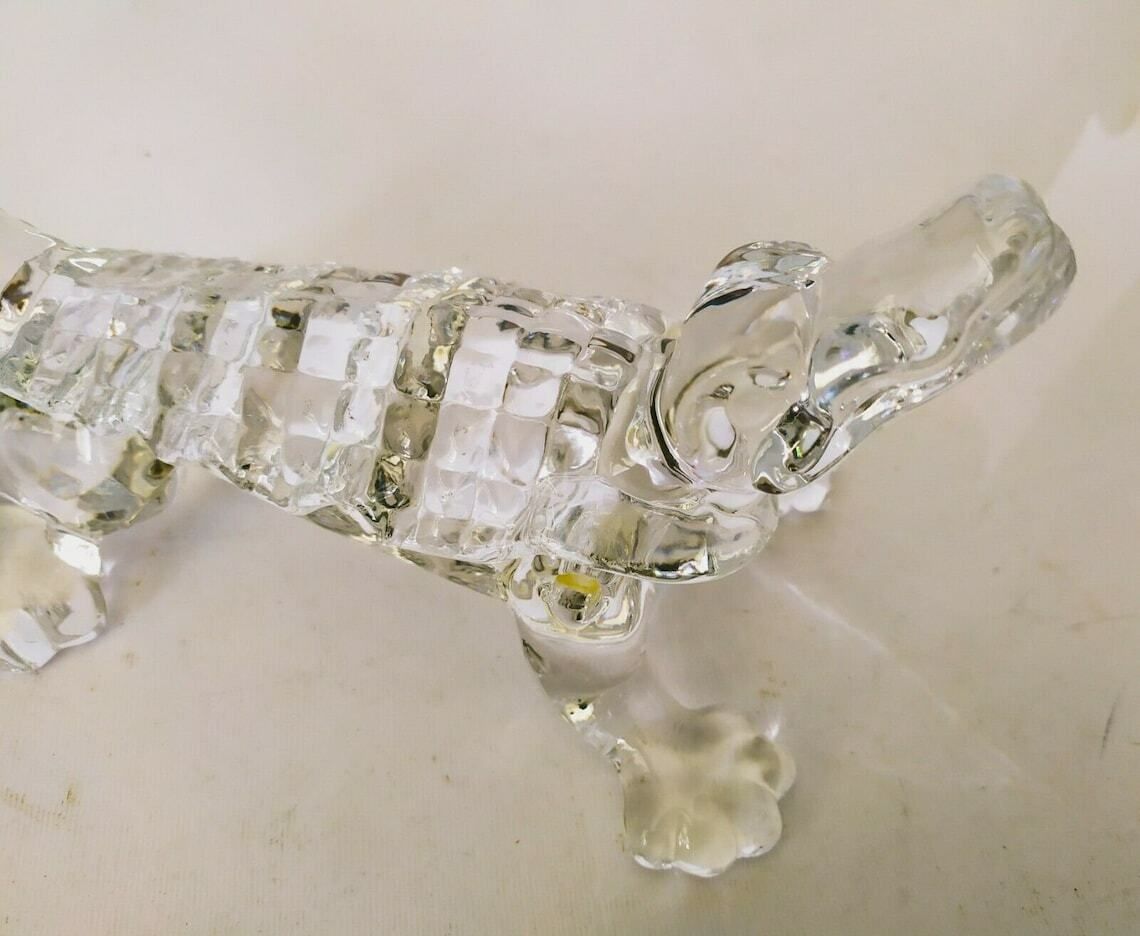 Arnolfo Di Cambio Rare Crocodile In Crystal Pen Holder Vintage Italian Design Pen Holder Glass Signed Limited Edition photo buy