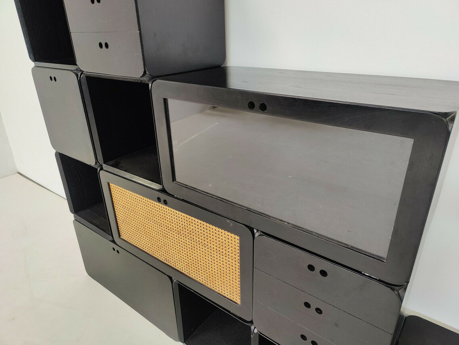 photo for sale Set Of Modular Black Wooden Cubes By Derk Jan De Vries