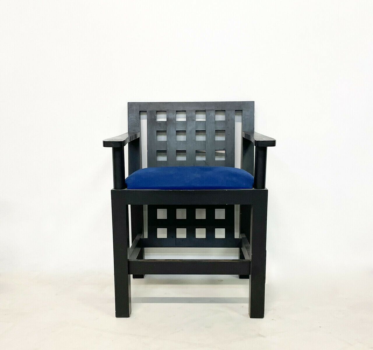 Set Of 6 Post Modernist Wood & Velvet Armchairs photo for sale