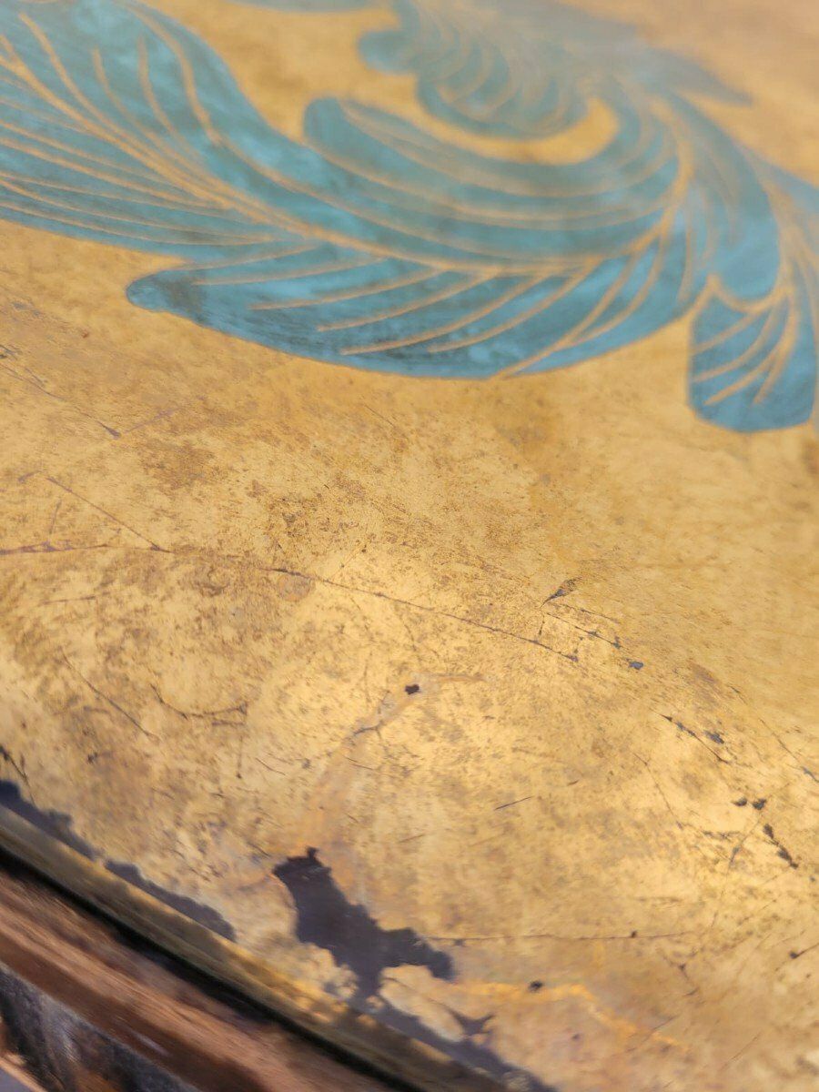 photo for sale Coffee Table In Wood And Eglomised Glass, Art Deco, 20th Century