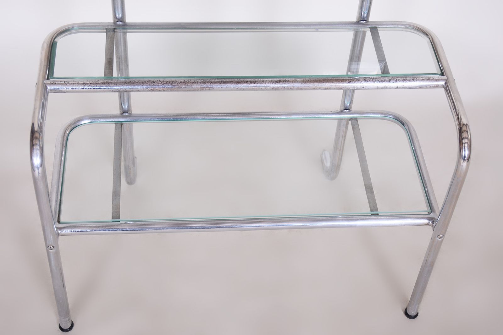 Restored Bauhaus Dressing Mirror, Chrome Plated Steel, Czechia, 1930s photo Furniture