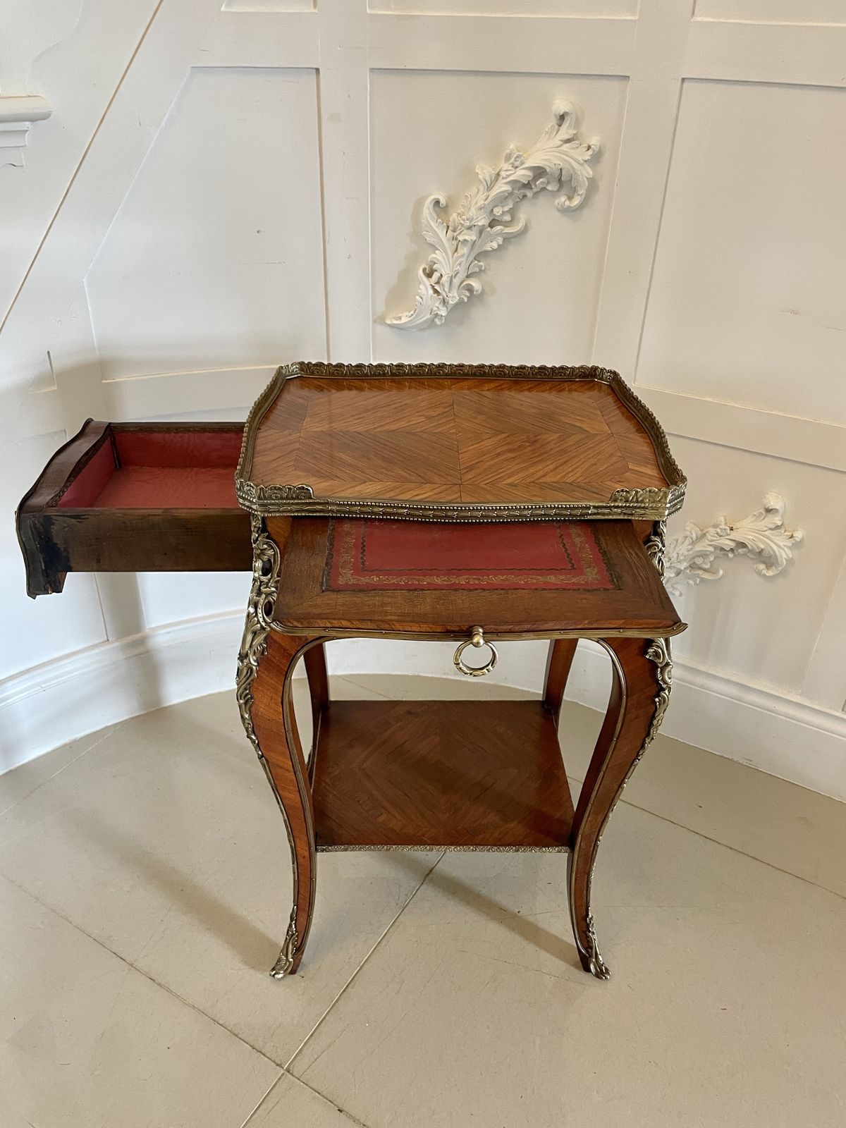 Fine Quality Antique Freestanding French Kingwood And Ormolu Mounted Side Table photo 2995.0