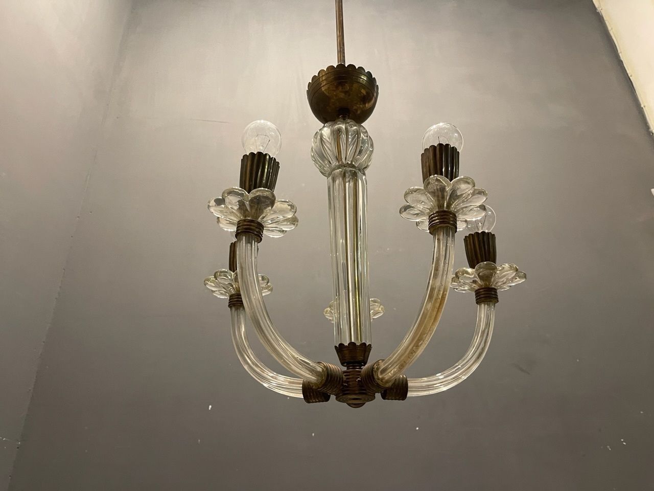 Murano Glass Barovier Chandelier 1940’s photo vintage