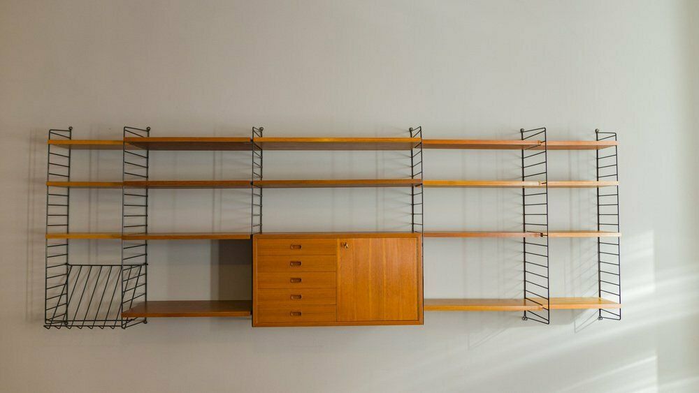Teak Modular Wall Shelf By Nils Strinning For String, 1960s