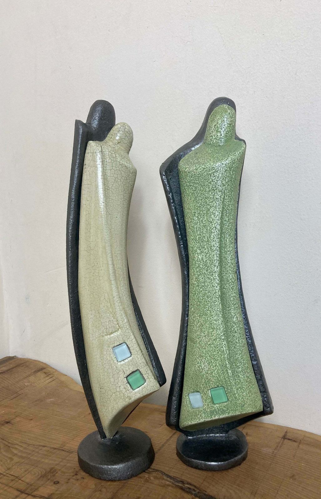 Mid Century, Designer Art Deco Metal And Plaster Sculptures, Art Figure Collectible Abstract Piece photo furniture
