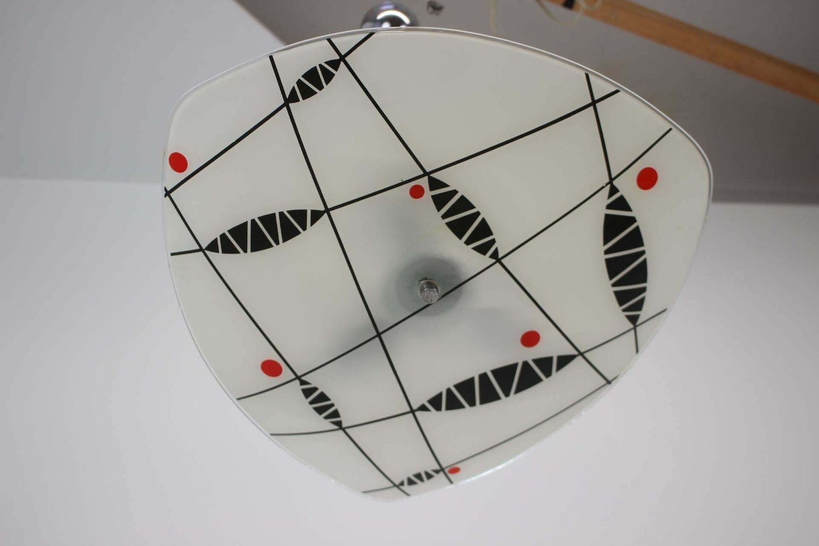 Midcentury Glass Pendant By Napako, Czechoslovakia, 1960s photo furniture
