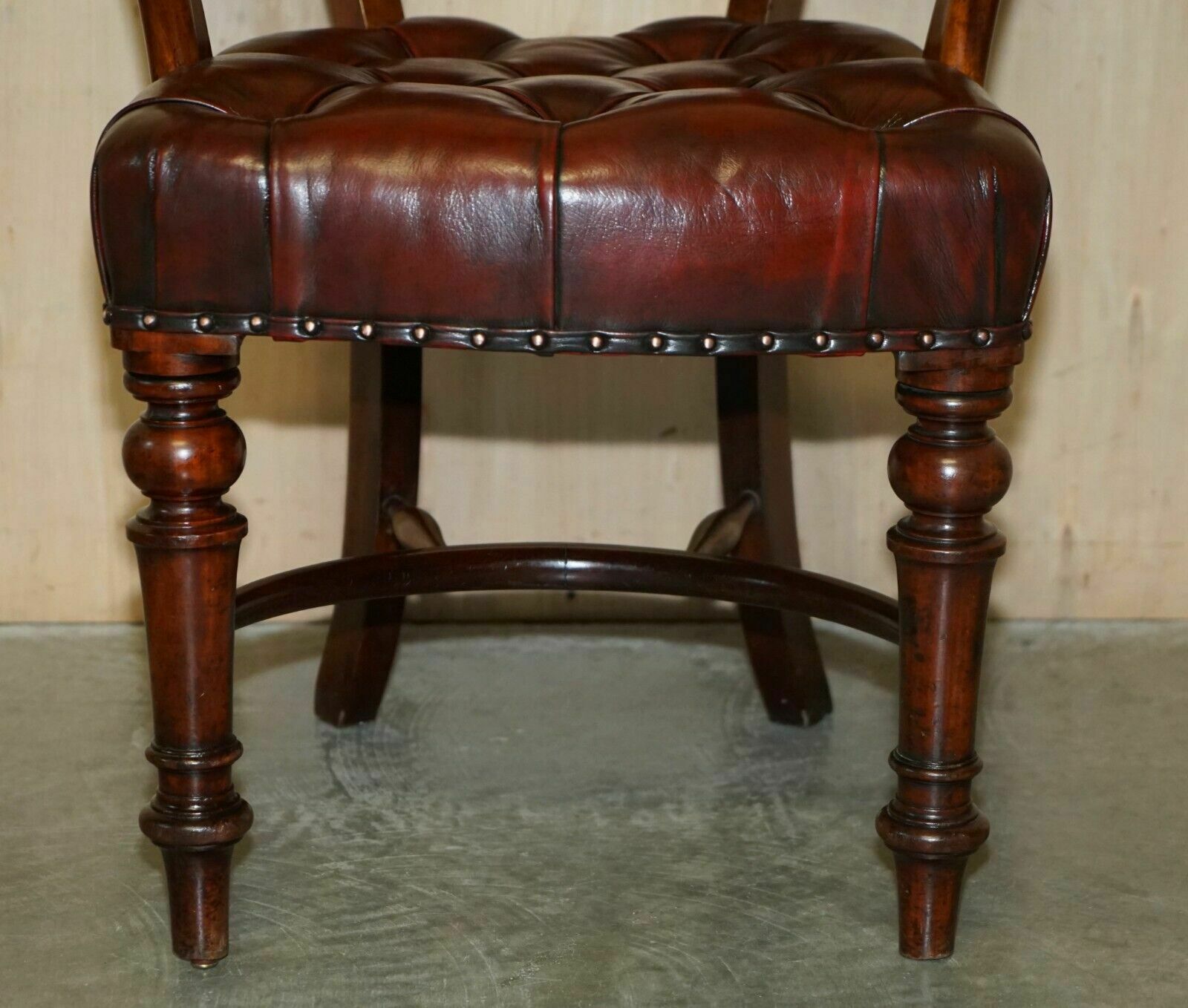 Antique Restored Leather William IV Mahogany Chesterfield Captains Armchair photo buy
