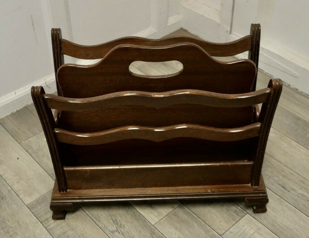 Walnut Canterbury Magazine Rack photo furniture