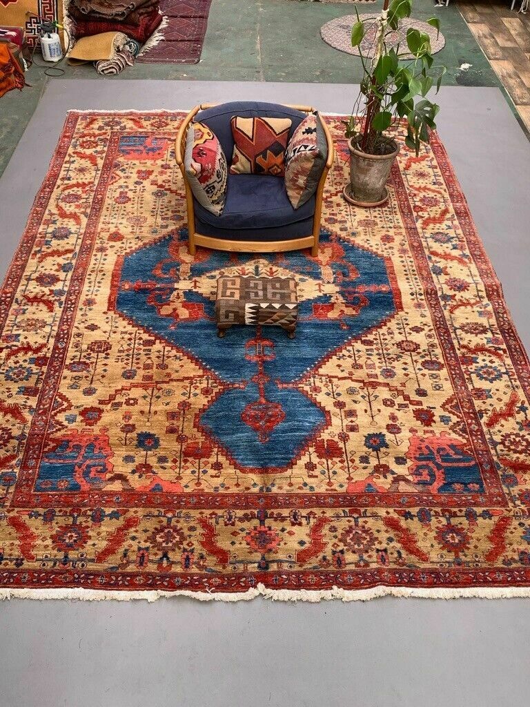 Xl Old Turkish Ushak Rug Oriental 430x300 Cm Vintage Carpet, Tribal Large photo furniture
