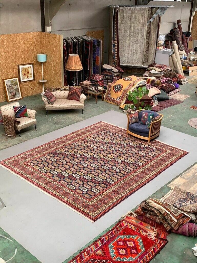 Turkish Bergama Rug 385x320 Cm Vintage Carpet, Tribal Large Square