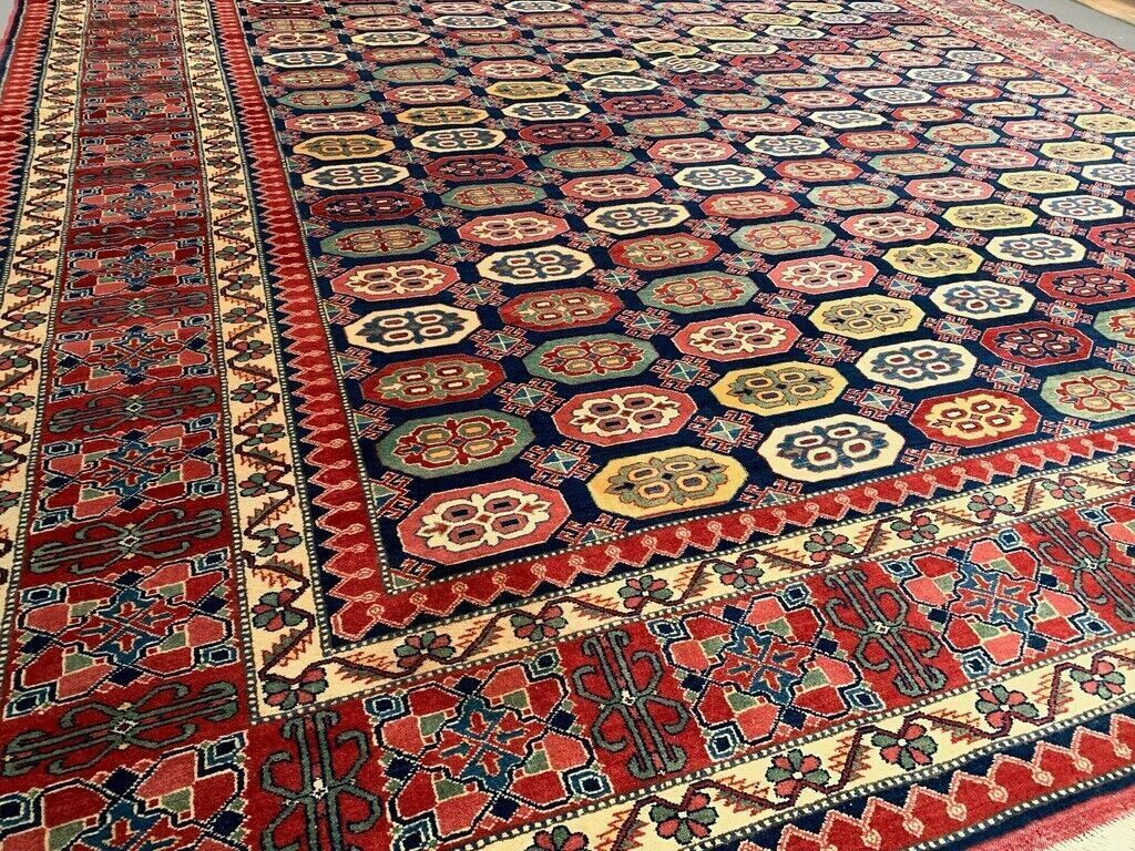photo buy Turkish Bergama Rug 385x320 Cm Vintage Carpet, Tribal Large Square