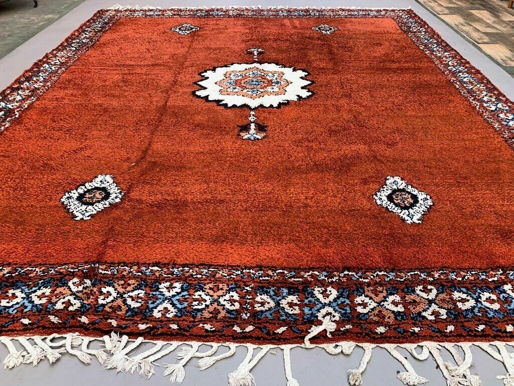 X Large Vintage Moroccan Rug 405x350 Cm Berber Atlas, Tribal photo 3350.0