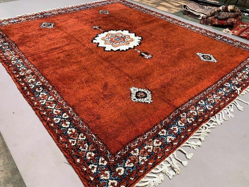 X Large Vintage Moroccan Rug 405x350 Cm Berber Atlas, Tribal photo vinterior