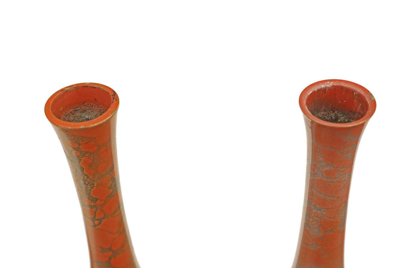 Antique Fine Quality Japanese Period Rare Pair Of Murashido Bronze Vases C1970 photo for sale