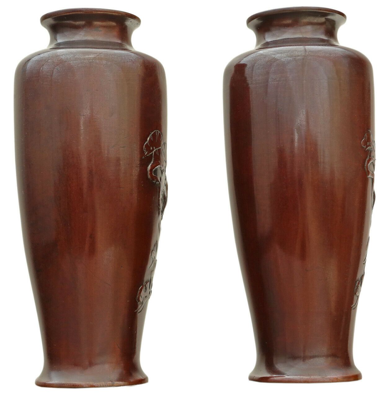 Antique Fine Quality Japanese Meiji Period Pair Of Bronze Vases C1910 photo furniture