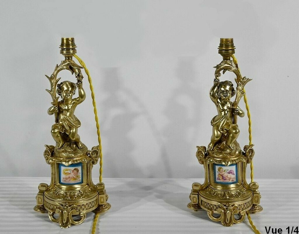 Pair Of Candlesticks In Gilt Bronze, Napoleon III Period   Mid 19th Century photo 3304.24