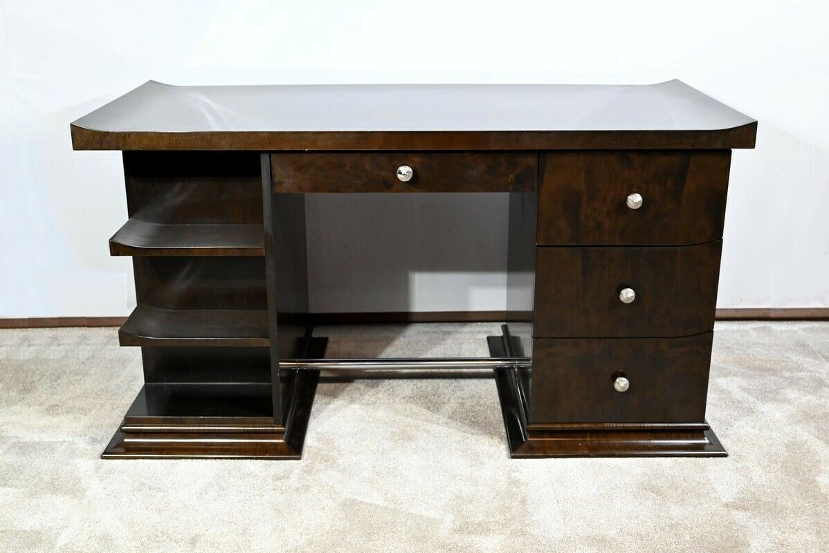 Sycamore Desk And Armchair Set, Attributed To Hugues Chevalier – 1980 photo furniture