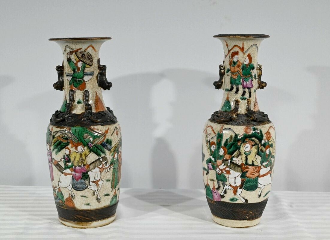 Pair Of Nanjing Porcelain Vases, China   Late 19th Century photo furniture